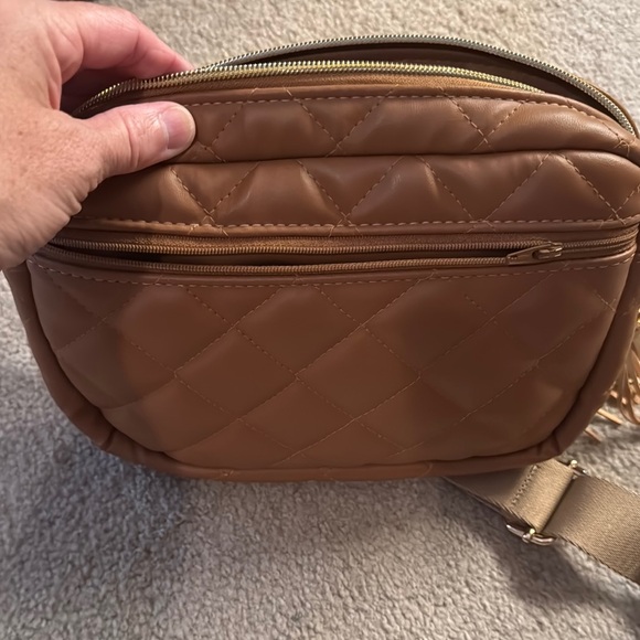 Makeup Junkie leather Quilted Brown Crossbody Bag - Picture 4 of 4